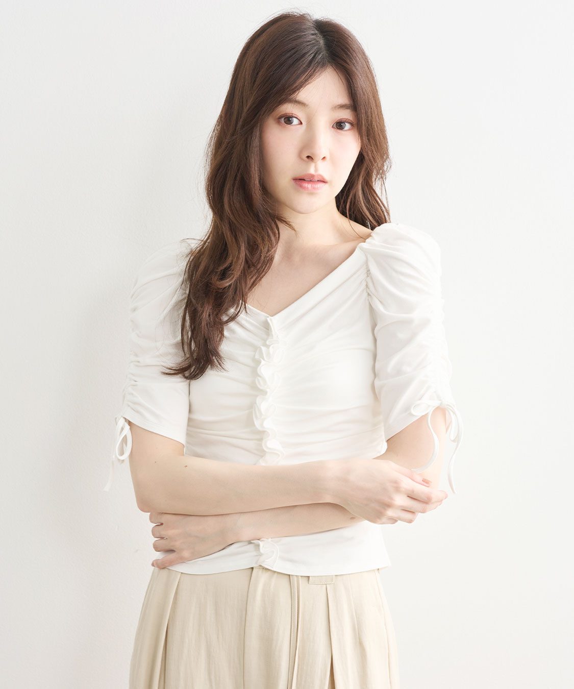 COCO DEAL「フリルドレープトップス」|Tシャツ・カットソー|