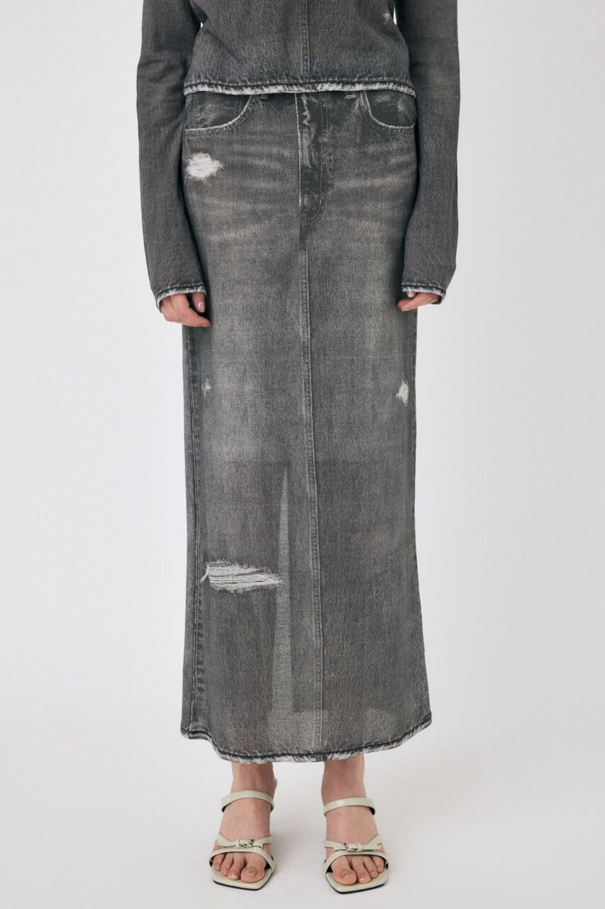 MOUSSY「DENIM PRINT TRANSPARENT スカート」|スカート|