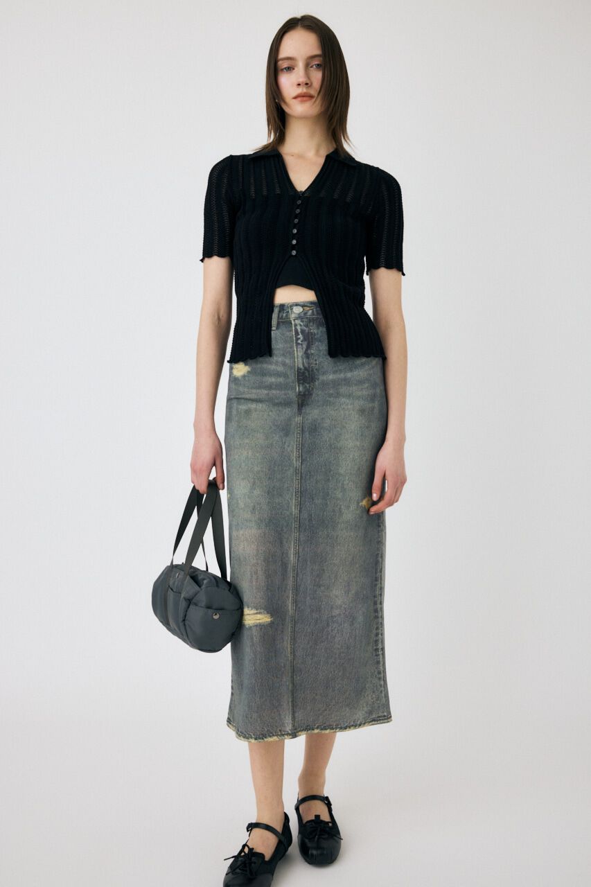 MOUSSY「DENIM PRINT TRANSPARENT スカート」|スカート|