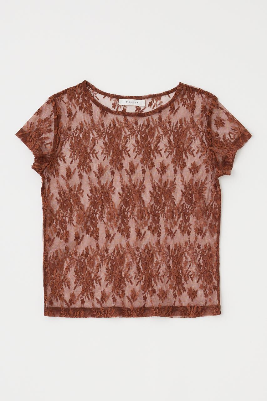 MOUSSY「LACE LAYERED OPEN NECK トップス」|Tシャツ・カットソー|