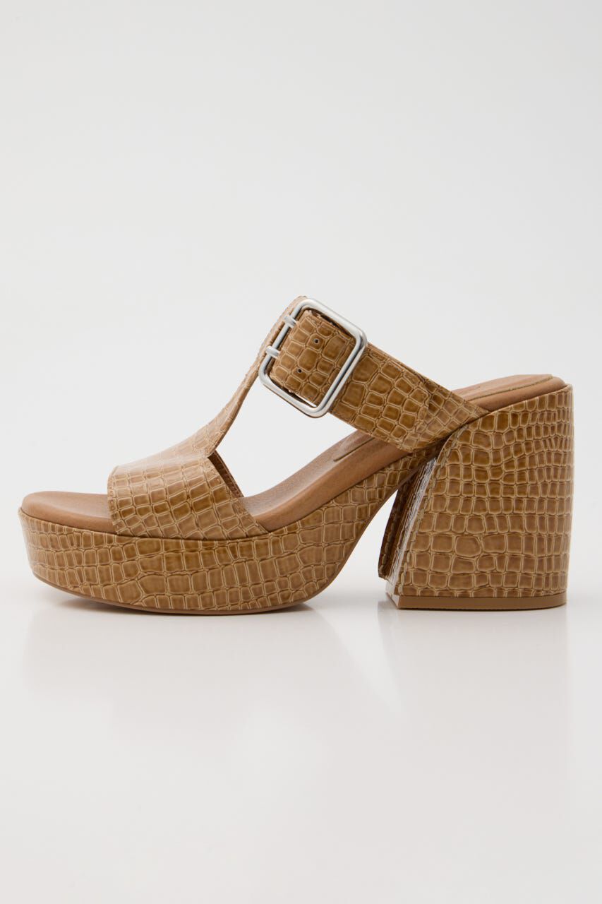 MOUSSY「CROCO CHUNKY HEEL サンダル」|サンダル|BEG
