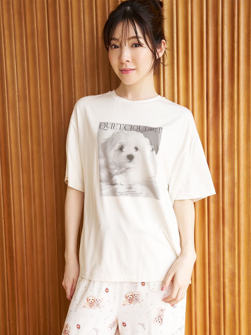 SNIDEL HOME「【接触冷感】DOG Tシャツ」|ルームウェア|WHT