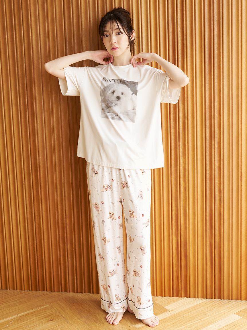 SNIDEL HOME「【接触冷感】DOG Tシャツ」|ルームウェア|