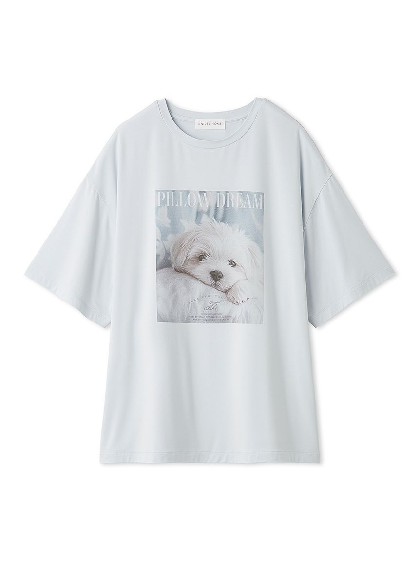SNIDEL HOME「【接触冷感】DOG Tシャツ」|ルームウェア|SAX