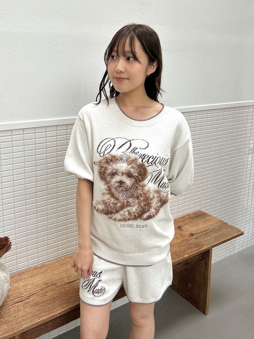 SNIDEL HOME「【WEB限定】【セット商品】DOGラメジャガードプルオーバー＆ショートパンツSET」|ルームウェア|