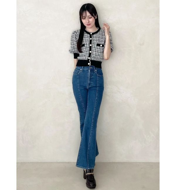 MERCURYDUO「ストレッチブーツカットデニムパンツ」|デニム|