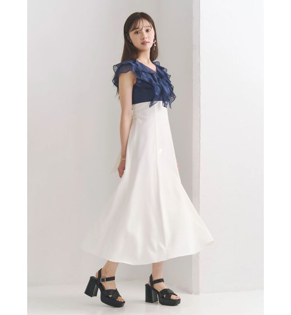 MERCURYDUO「2WAYラッフルブラウスドッキングワンピース」|ワンピース|