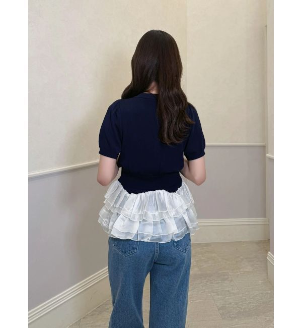 MERCURYDUO「異素材ペプラムニット」|ニット・セーター|