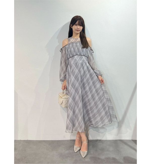 MERCURYDUO「チェックシャーリングワンピース」|ワンピース|