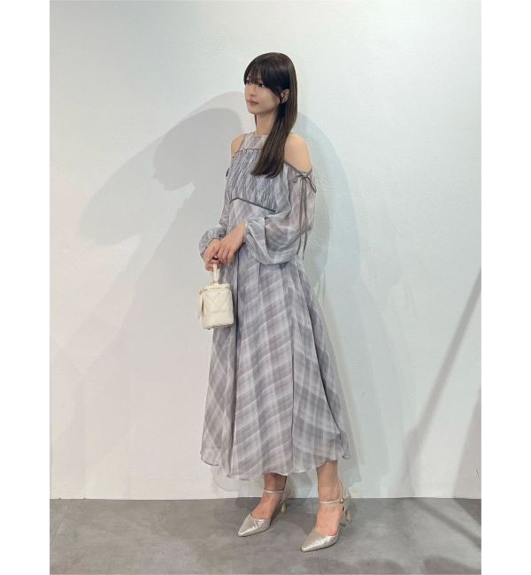MERCURYDUO「チェックシャーリングワンピース」|ワンピース|