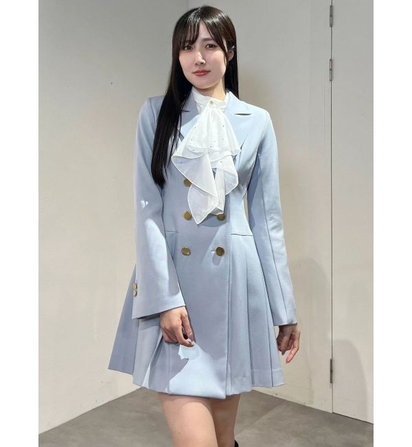 MERCURYDUO「ホットフィックスラッフルタイブラウス」|シャツ・ブラウス|