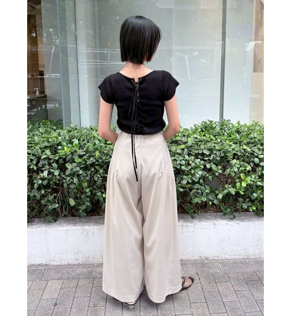 LAGUNAMOON「サテンベルトデザインワイドパンツ」|その他|