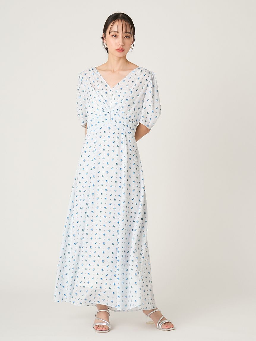 FRAY I.D「【FRAY I.D MADE WITH LIBERTY FABRIC】パフスリーブワンピース」|ワンピース|