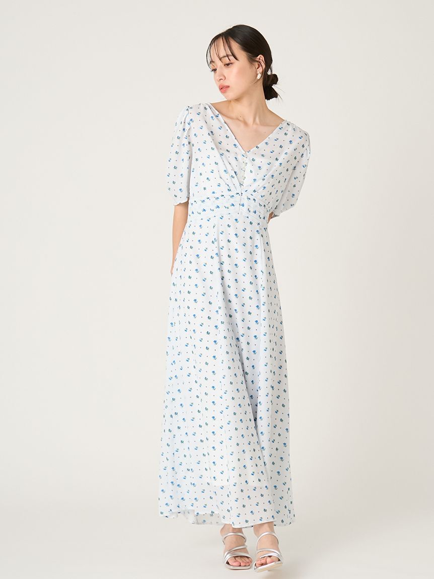 FRAY I.D「【FRAY I.D MADE WITH LIBERTY FABRIC】パフスリーブワンピース」|ワンピース|