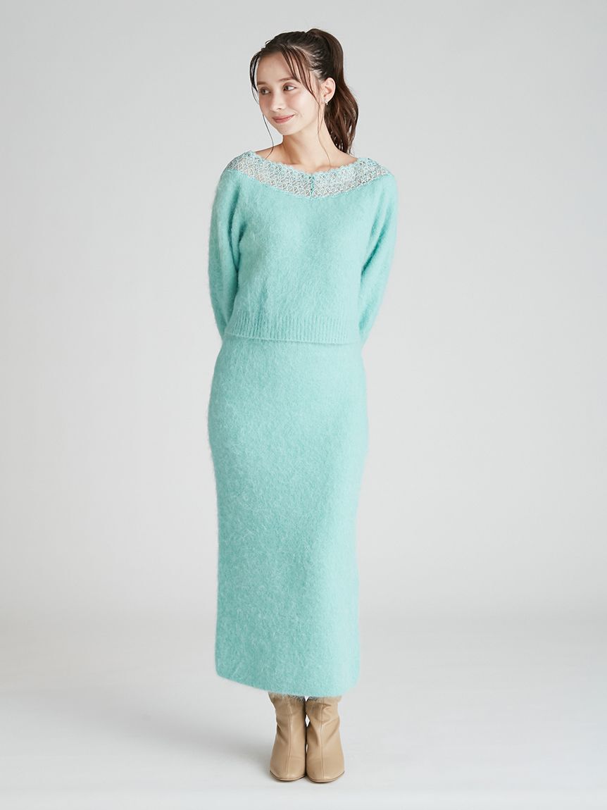 CELFORD「レーストリミングニットセットアップ」|ワンピース|