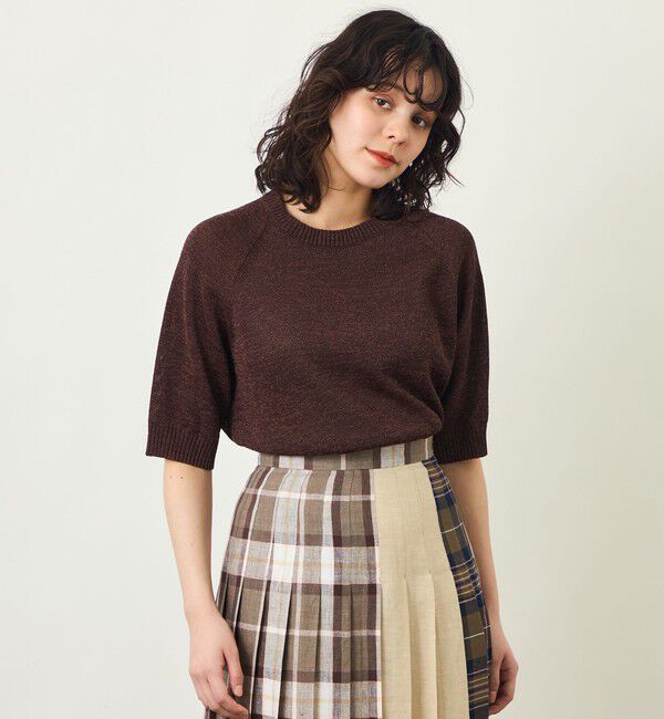 MACKINTOSH PHILOSOPHY「GREY LABELペーパーヤーンニットプルオーバー」|ニット・セーター|キャメル