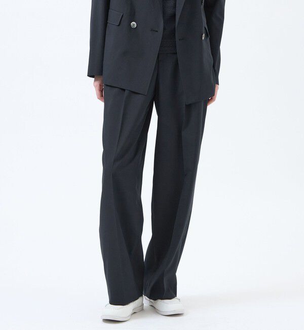 MACKINTOSH PHILOSOPHY「ウールライクトロツータックワイドパンツ」|スラックス|ネイビー