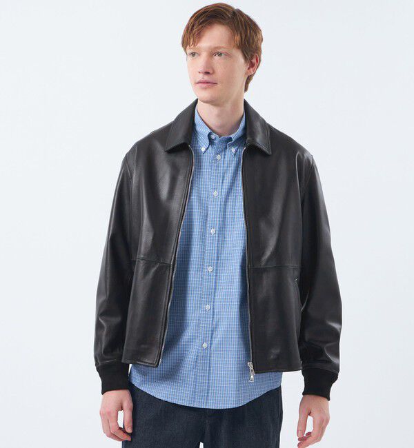 MACKINTOSH PHILOSOPHY「【WEB&一部店舗限定】EMMETIコラボ ジップアップブルゾン 0.5mmナッパレザー」|ブルゾン・スタジャン|ブラック