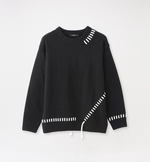  「【UNISEX】ポイントスレッドプルオーバーニット」|ニット・セーター|ブラック
