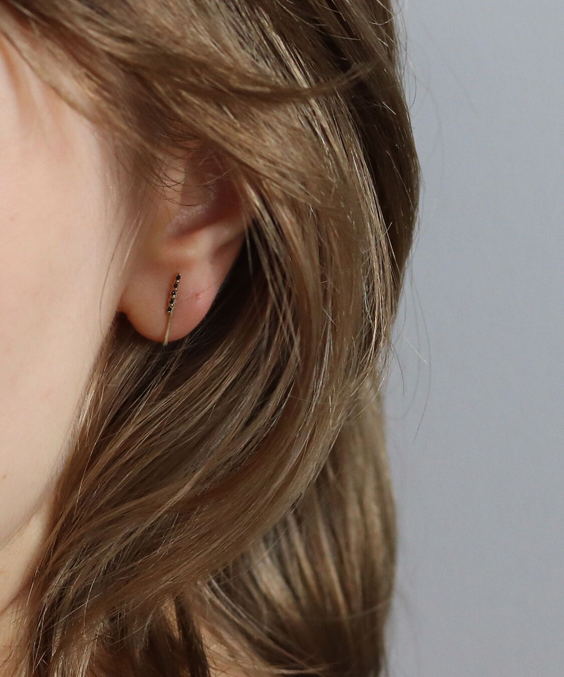  「ブラックダイヤモンド ピアス | K10YG」|ピアス|