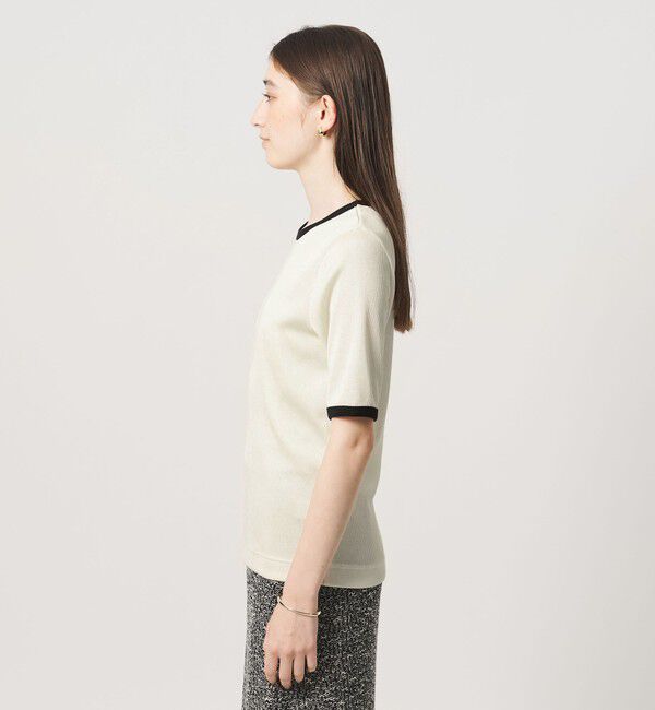 UNITED ARROWS「リブ バイカラーパイピング 五分袖 Tシャツ」|Tシャツ・カットソー|