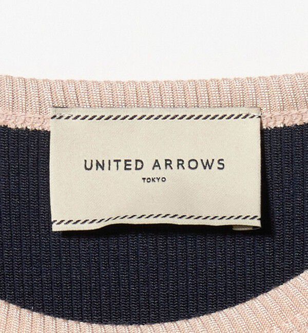 UNITED ARROWS「リブ バイカラーパイピング 五分袖 Tシャツ」|Tシャツ・カットソー|