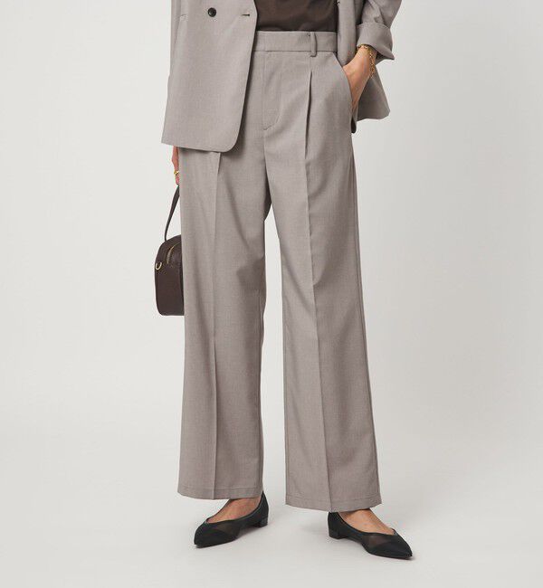UNITED ARROWS green label relaxing「［size SHORT/TALLあり］トリアセ ワイドストレート パンツ」|スラックス|LT.GRAY