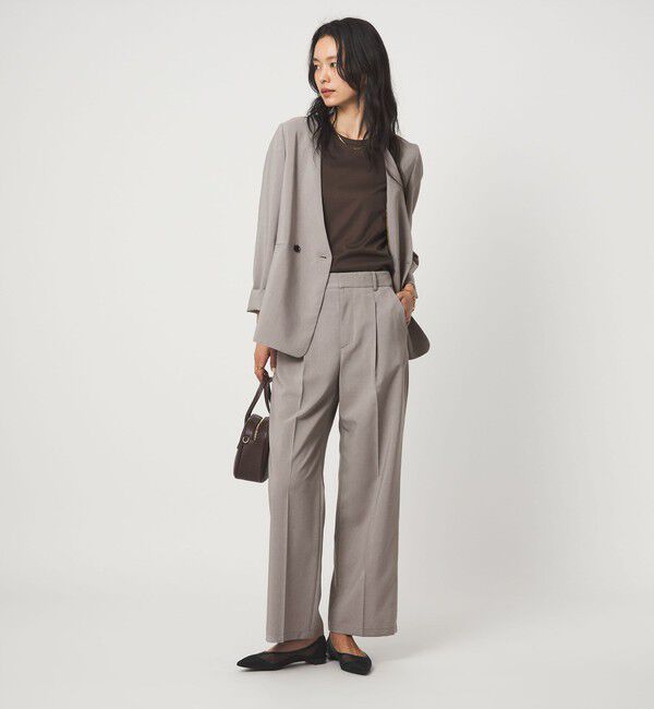 UNITED ARROWS green label relaxing「［size SHORT/TALLあり］トリアセ ワイドストレート パンツ」|スラックス|