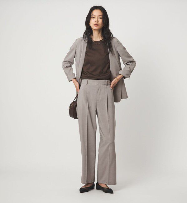 UNITED ARROWS green label relaxing「［size SHORT/TALLあり］トリアセ ワイドストレート パンツ」|スラックス|
