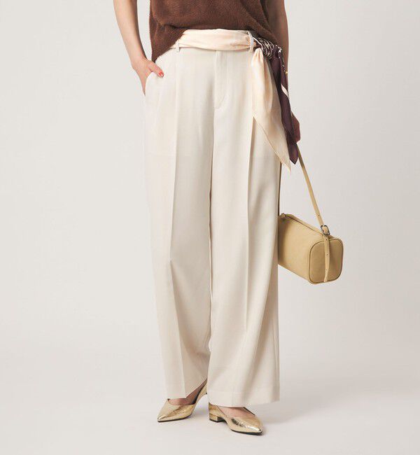 UNITED ARROWS green label relaxing「［size SHORT/TALLあり］Daily Chic 2タック ワイド パンツ」|スラックス|OFF WHITE