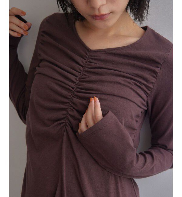 EMMEL REFINES「＜EMMEL REFINES＞EM ギャザー ヘム カット ワンピース」|ワンピース|
