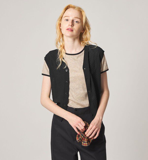 STEVEN ALAN「＜Steven Alan＞スクエア ジャガード ベスト」|ニット・セーター|BLACK