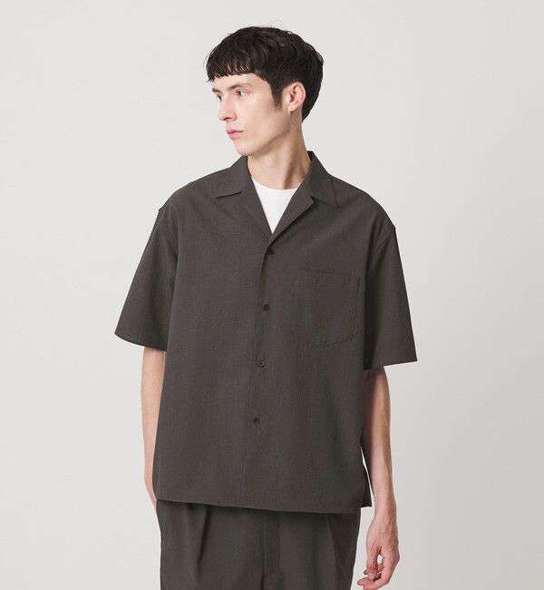 BEAUTY&YOUTH UNITED ARROWS「KOMATSU PACK トロピカル オープンカラー シャツ GRANDE型 ストレッチ 吸水速乾 UVカット セットアップ対応」|シャツ・ブラウス|DK.GRAY