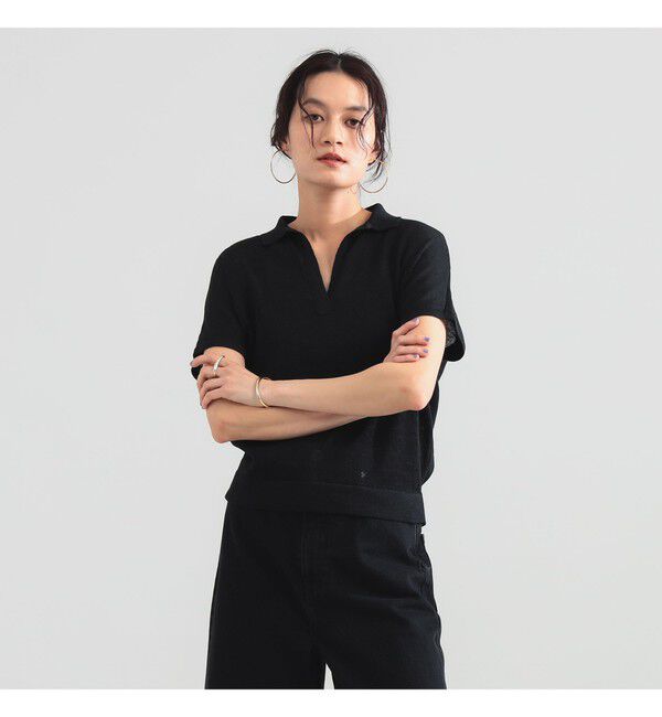 Demi-Luxe BEAMS 「SLOANE / 10ゲージ スキッパー ハーフスリーブ ニット」|ニット・セーター|