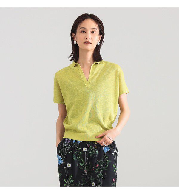 Demi-Luxe BEAMS 「SLOANE / 10ゲージ スキッパー ハーフスリーブ ニット」|ニット・セーター|別注YELLOW