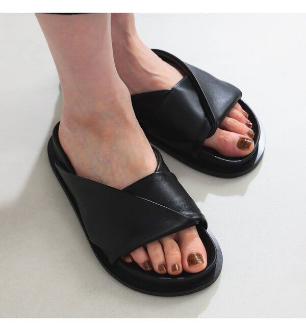 Demi-Luxe BEAMS 「Waa.studios / XEP クロス サンダル」|サンダル|BLACK