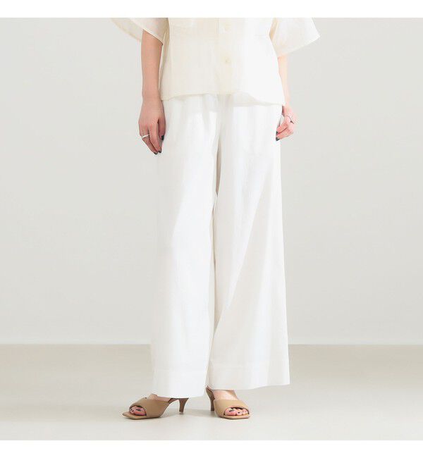Demi-Luxe BEAMS 「【接触冷感】リヨセル ナイロン イージーパンツ」|チノ|WHITE