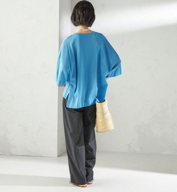 SHIPS for women「〈手洗い可能〉18G コットン ナイロン ワイド スリーブ プルオーバー」|ニット・セーター|