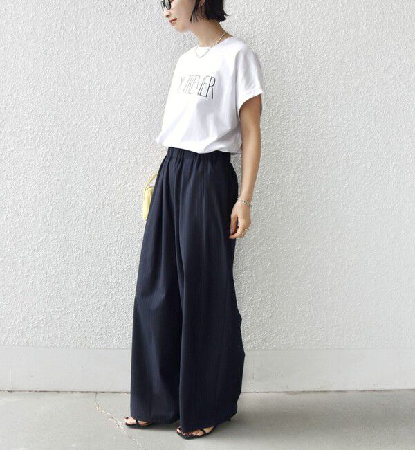 SHIPS for women「メルティ コットン プリント ロゴ ショート スリーブ Tシャツ」|Tシャツ・カットソー|