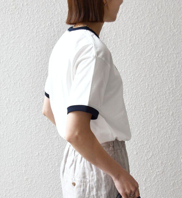 SHIPS any「《一部追加予約》【SHIPS any別注】THE KNiTS:〈洗濯機可能〉ロゴ プリント リンガー TEE」|Tシャツ・カットソー|