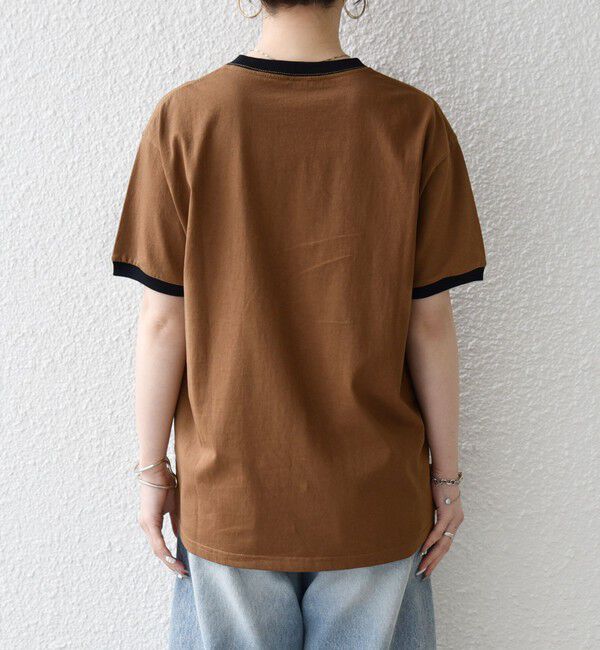 SHIPS any「《一部追加予約》【SHIPS any別注】THE KNiTS:〈洗濯機可能〉ロゴ プリント リンガー TEE」|Tシャツ・カットソー|