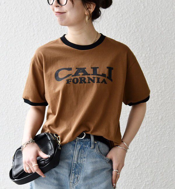 SHIPS any「《一部追加予約》【SHIPS any別注】THE KNiTS:〈洗濯機可能〉ロゴ プリント リンガー TEE」|Tシャツ・カットソー|