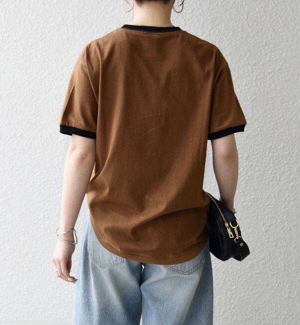 SHIPS any「《一部追加予約》【SHIPS any別注】THE KNiTS:〈洗濯機可能〉ロゴ プリント リンガー TEE」|Tシャツ・カットソー|