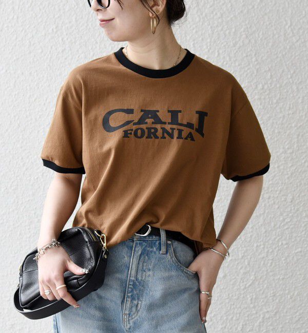 SHIPS any「《一部追加予約》【SHIPS any別注】THE KNiTS:〈洗濯機可能〉ロゴ プリント リンガー TEE」|Tシャツ・カットソー|