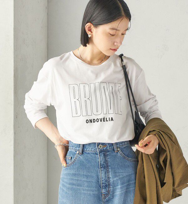 SHIPS for women「《予約》メルティ コットン ロゴ ロング スリーブ TEE」|Tシャツ・カットソー|