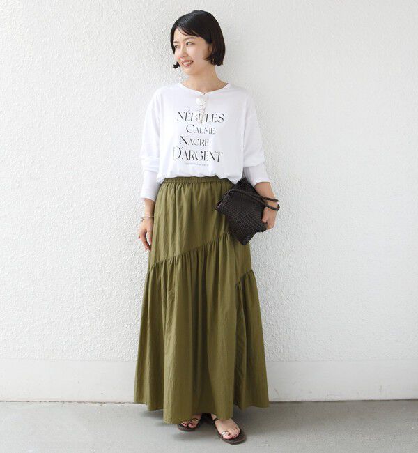 SHIPS for women「《予約》メルティ コットン ロゴ ロング スリーブ TEE」|Tシャツ・カットソー|