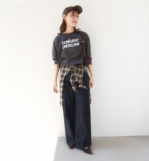 SHIPS for women「《予約》メルティ コットン ロゴ ロング スリーブ TEE」|Tシャツ・カットソー|