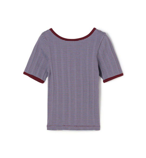 MACPHEE「シルキーボーダー ボートネックプルオーバー」|Tシャツ・カットソー|64 ブルー系