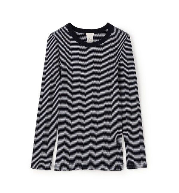 GALERIE VIE「コットンランダムリブ クルーネックプルオーバー」|Tシャツ・カットソー|68 ネイビー系