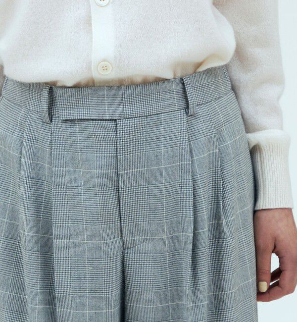 GALERIE VIE「【WEB先行予約】ライトフラノストレッチ タックストレートパンツ」|スラックス|